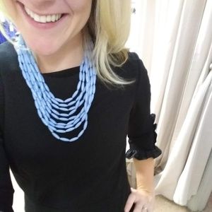 Multi- Strand Light Blue Beaded Necklace